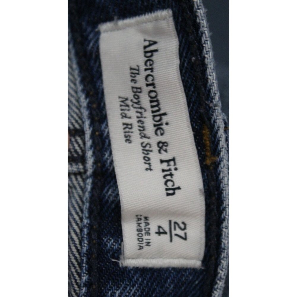 Abercrombie & Fitch The Boyfriend Short Mid Rise Distressed Raw Hem Size 27/4 - Picture 7 of 7